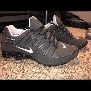 Grey and Black Nike Shox